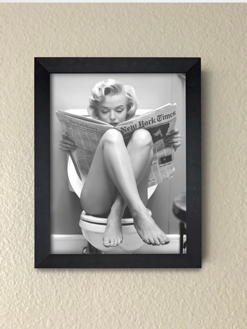 Marilyn Monroe Bathroom Wall Art – Vintage Glam Framed Decor